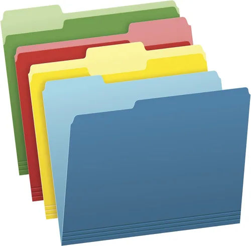 Vista 6 de Pendaflex Carpetas de archivos de colores, paquete de 36, tamaño carta (8.5 x 11 pulgadas), 3 pestañas, papel duradero, colores surtidos: verde