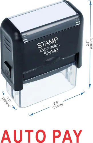 Vista 2 de StampExpression - Sello de goma autoentintado para oficina de pago automático - Tinta roja (A-5864)