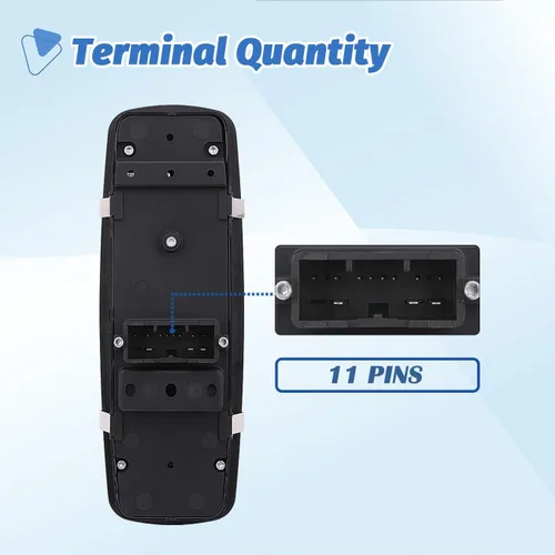 Vista 4 de Interruptor de ventana eléctrica, botón de control principal compatible con Ram 1500 2500 3500 2016-2018, Dodge Charger 11-19, Dodge Journey 11-12