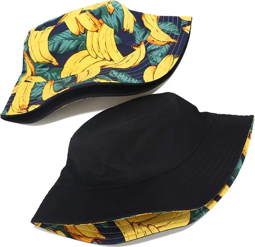 Vista 4 de Mashiaoyi Sombrero de pescador reversible de doble cara con estampado unisex