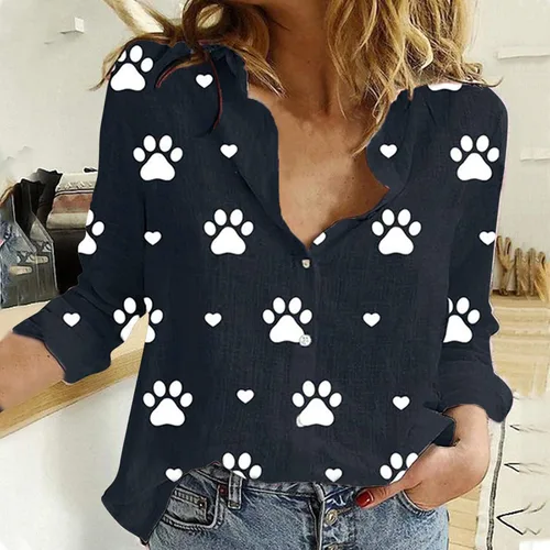 Vista 6 de Camiseta para mujer con estampado casual, camiseta de algodón para mujer, blusa suelta con margaritas larga para mujer