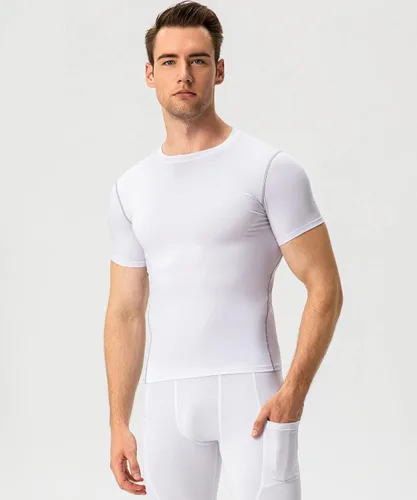Vista 2 de Camisetas deportivas de compresión para hombre, camisetas deportivas de manga corta para entrenamiento, camisetas de secado fresco, camisetas