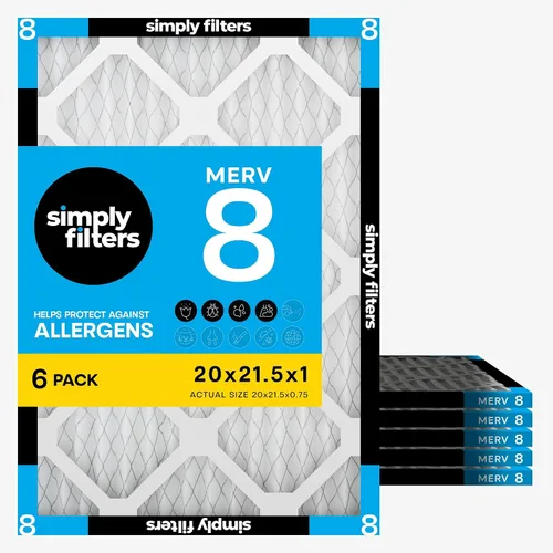 Vista 47 de Simply - Filtro de aire de 8x24x1, MERV 8, paquete de 6, para caldera/aire acondicionado de casa y HVAC (Tamaño real: 19.7 cm x 60.3 cm x 1.9 cm)