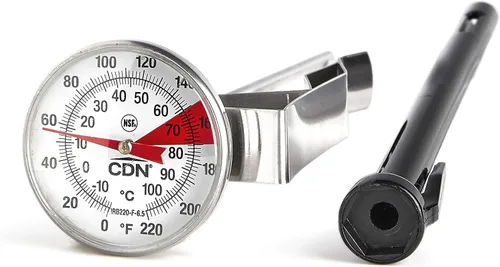 Vista 7 de CDN ProAccurate® Termómetro de lectura instantánea para espumar bebidas con clip para medición precisa de temperatura, vástago de acero inoxidable