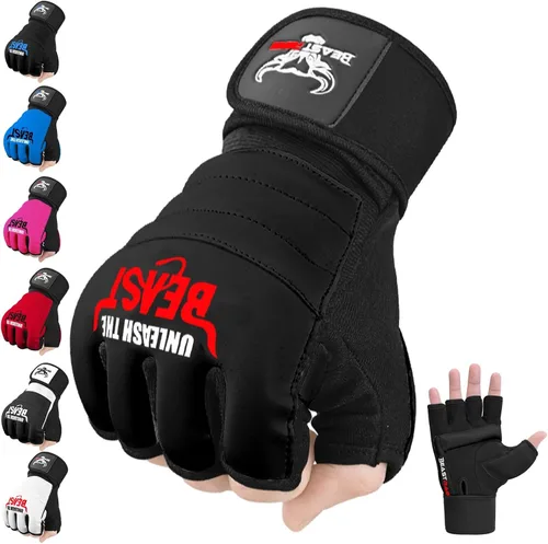 Vista 7 de BEAST RAGE Guantes de Taekwondo Karate para Hombres y Mujeres, Guantes de Entrenamiento de Boxeo MMA Kickboxing Sparring Artes Marciales Guantes