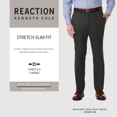 Vista 5 de Kenneth Cole Reaction Mens Slim Fit Heather Dress Pant