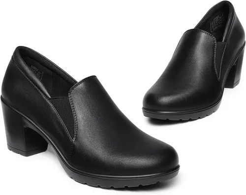 Vista 3 de DREAM PAIRS Zapatos de tacón bajo grueso para mujer, cómodos zapatos Oxfords