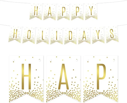 Vista 17 de Andaz Press Decoraciones divertidas de pancarta con diseño de confeti dorado metálico sobre blanco para fiestas de jubilación, la aventura comienza