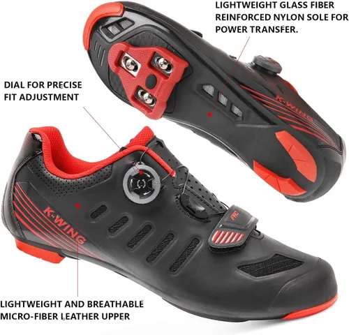 Vista 3 de Zapatos de ciclismo unisex compatibles con Pelaton para interiores, zapatos de bicicleta de carretera, zapatos de bicicleta de montaña para hombres