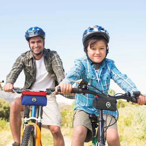 Vista 8 de Bolsa para Manillar de Bicicleta Vortika, Paquete de Cesta Frontal para Bicicleta Infantil, Bolsa Impermeable para Bicicletas, Bolsa Pequeña
