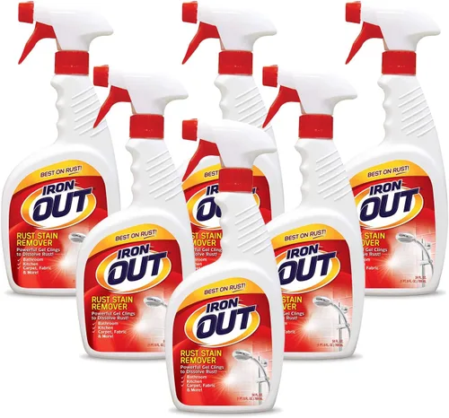 Vista 9 de Iron OUT Gel en aerosol removedor de manchas de óxido, elimina las manchas de óxido en baños, cocinas, lavandería y exteriores, fabricado