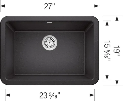 Vista 4 de Blanco 402311 Ikon Delantal de 27" Cuenco Individual - Antracita