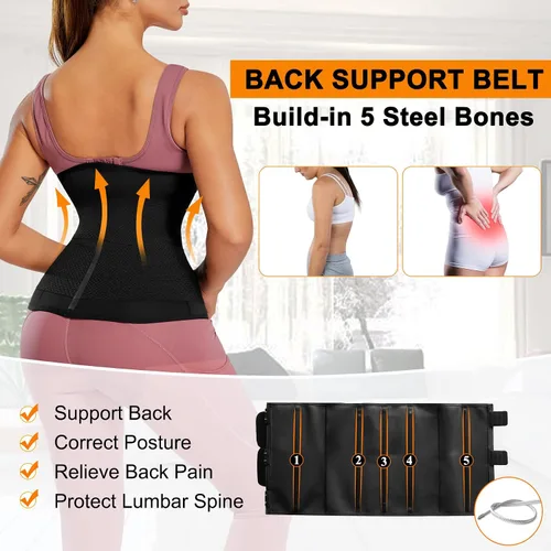 Vista 3 de CYDREAM Corsé de entrenamiento de cintura para mujer, faja de control de abdomen, faja de entrenamiento para el sudor, cinturón de apoyo