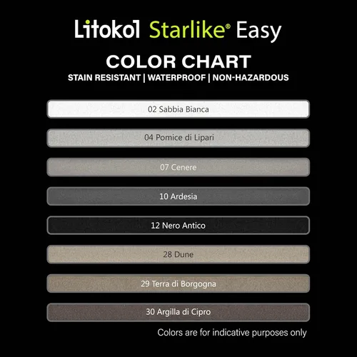 Vista 3 de Starlike Easy 04 Pomice di Lipari 11lbs de lechada epoxi de dos componentes, fórmula de lechada impermeable para azulejos y mosaicos, piscinas y uso