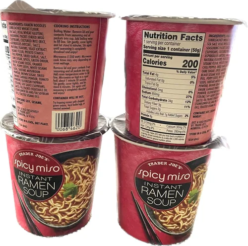 Vista 2 de Trader Joe's Spicy Miso - Sopa instantánea de ramen 1.76 onzas, 1.76 oz (cuatro tazas)