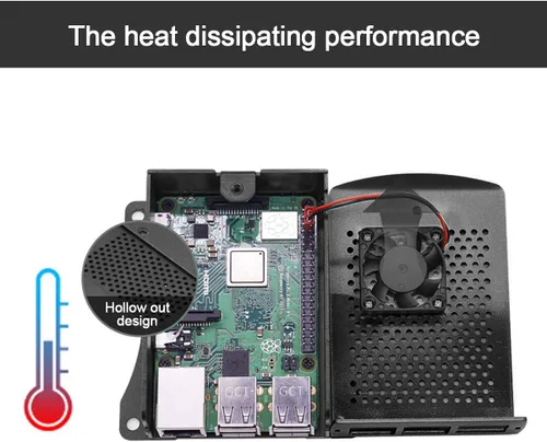 Vista 7 de MakerFocus Raspberry Pi - Funda con ventilador, carcasa de aleación de aluminio Raspberry Pi 3B+ con disipador de calor y destornillador para RPi 3B