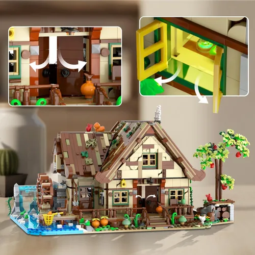 Vista 9 de INSOON Juego de construcción de cabañas de madera con luces para adultos