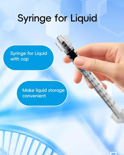 Vista 9 de Jeringa Luer Lock de 1ml sin aguja - Jeringas de plástico de 1cc, estériles, selladas individualmente, paquete de 10