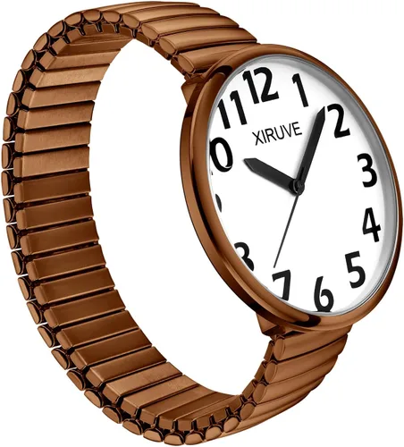 Vista 2 de Reloj de pulsera de acero inoxidable con esfera fácil de leer, para hombre y mujer