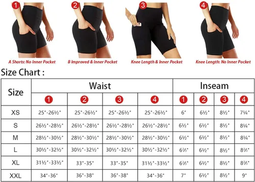 Vista 7 de ChinFun - Shorts de yoga para mujer, de talle alto con control de abdomen, estiramiento en 4 direcciones, bolsillos laterales, para entrenamiento