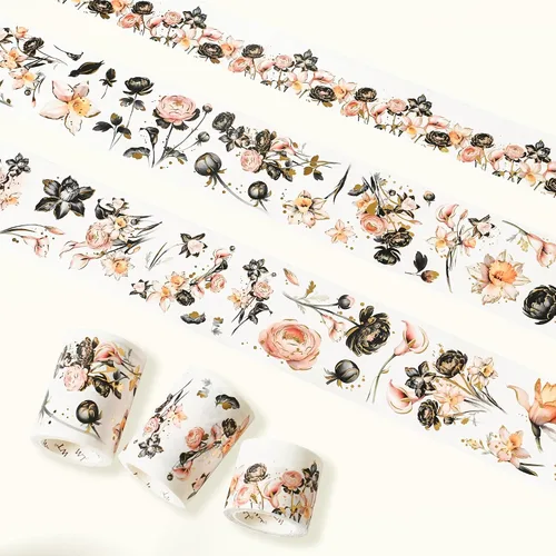 Vista 12 de WT Chonky Cat Washi - Juego de calcomanías de cinta Washi, 4 rollos, diseños originales, calcomanía decorativa de acuarela de lindo gato, calcomanía
