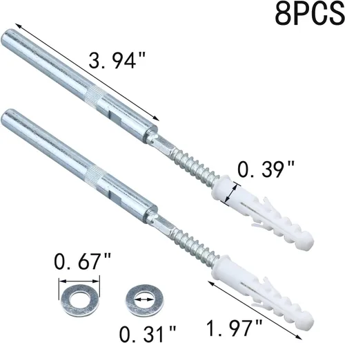 Vista 2 de MY MIRONEY 8 piezas de soporte flotante para estante flotante, soporte invisible, soporte de metal ciego para soportes de pared ocultos, 0.39 x 6.5