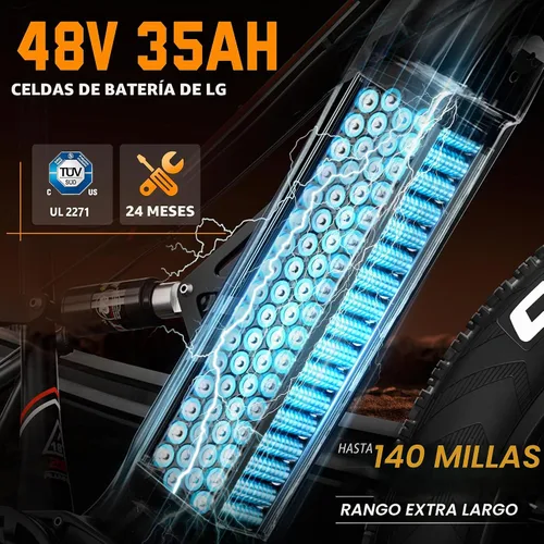Vista 5 de FREESKY Bicicleta eléctrica para adultos, motor BAFANG de 4000W, batería LG Negro clásico