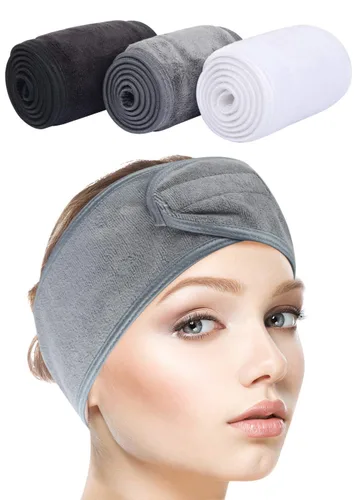 Vista 18 de SINLAND Diadema facial de spa ajustable para maquillaje, paquete de 3 3 multicolor