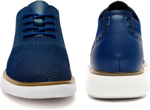 Vista 3 de Zapatos deportivos casuales para hombre, cómodos, de punto, de malla, ligeros, transpirables, formales, Oxford, para negocios