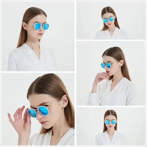 Vista 4 de CONRAD RONTGEN - Gafas de sol redondas retro para mujeres y hombres, protección UV400