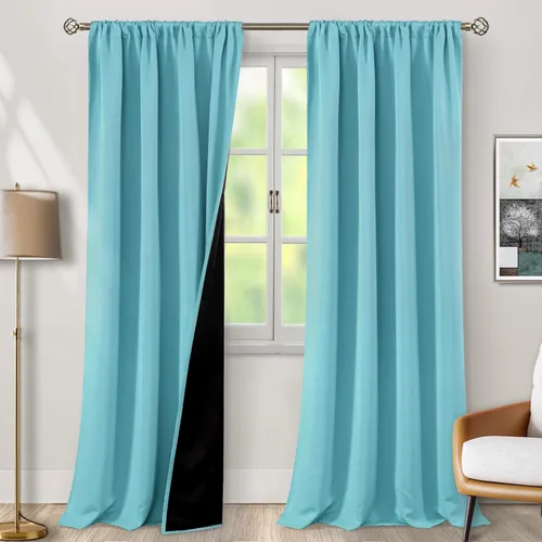 Vista 69 de BGment - Cortinas opacas para sala de estar de 63 pulgadas de largo, juego de 2 paneles, cortinas para oscurecer toda la habitación, cortinas