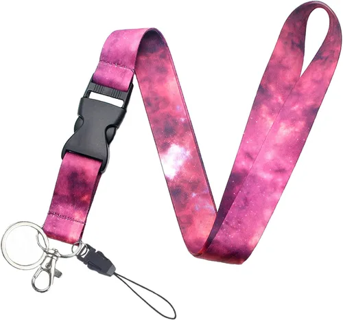 Vista 10 de Yiflin Bonito cordón para el cuello para llaves, llavero, cartera, tarjetero de identificación, con hebilla de liberación rápida