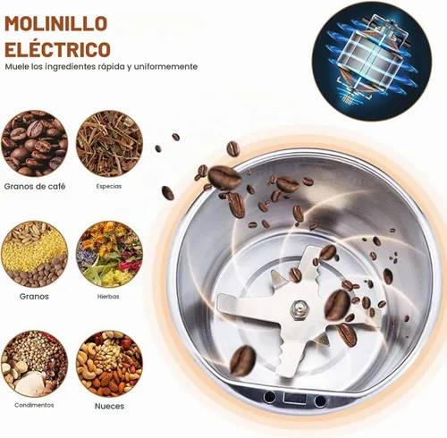 Vista 2 de Molinillo de polvo pequeño para el hogar, molinos de granos, molinillo de hierbas, molinillo de especias, molinillo de café eléctrico, máquina