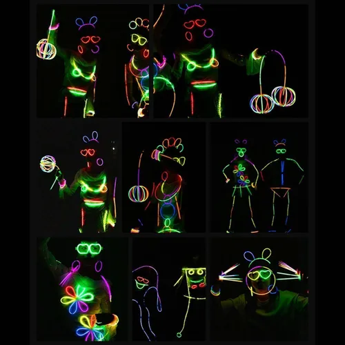 Vista 8 de BUDI 467 piezas de palos brillantes para fiestas para niños y adultos, suministros de fiesta que brillan en la oscuridad, accesorios para el 4