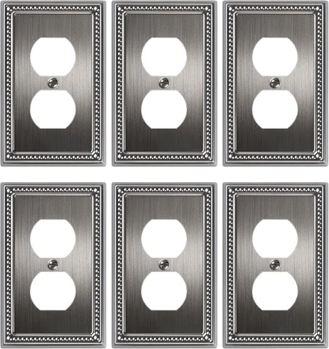 Vista 37 de Paquete de 2 cubiertas de placa de interruptor de luz de doble palanca, cubiertas decorativas de placa de doble interruptor Pearls, placa de pared