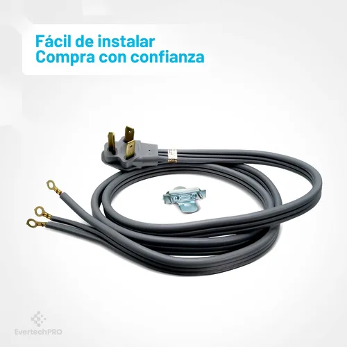 Vista 6 de Cable de alimentación de secadora de 3 clavijas de 6 pies con clasificación de 30 amperios, conector de cable de alimentación universal