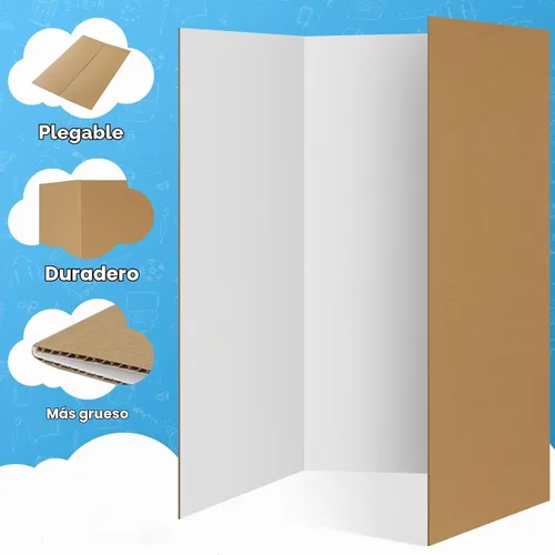 Vista 2 de VinTS 36" x 48" Large Trifold Poster Board,4 Pack White Corrugated Foldable Project Boards for Science Fair, School Projects,Photo Displays
