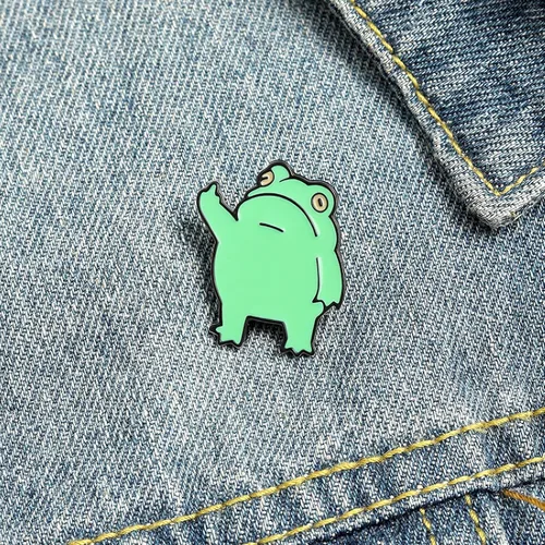 Vista 5 de Kawaii pins de dibujos animados lindo broche de rana collar pin ropa de mujer insignia de metal mochila decoración kawaii cosas, Metal