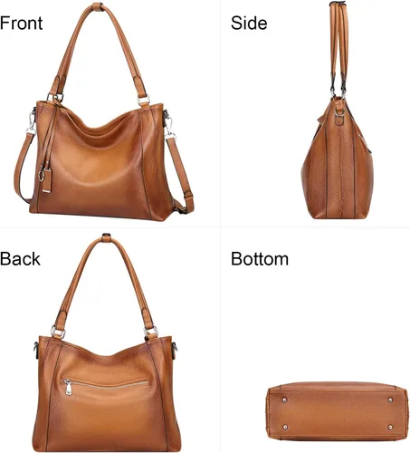 Vista 5 de Over Earth Bolsos de cuero suave para mujer, bolso de hombro tipo hobo grande