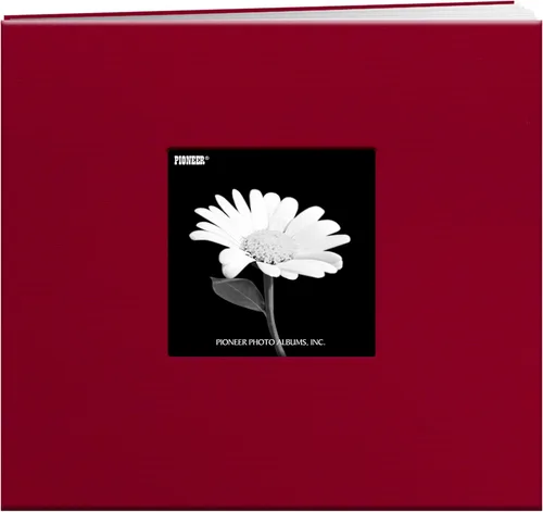 Vista 10 de Pioneer Libro de Memoria con Marco de Tela Frontal Postbound de 5 por 7 Pulgadas, Rojo Manzana