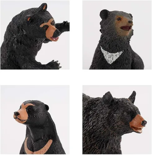 Vista 4 de Figuras realistas de animales de la selva de la vida silvestre, modelo de oso negro, juego de la familia, juguetes eduaccionales, estatua