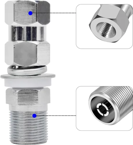 Vista 2 de Adaptador de antena SO239 a 3/8 x 24, adaptador de montaje en perno de antena CB resistente con conector UHF-hembra para montaje de antenas CB