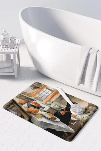 Vista 3 de Caroline's Treasures Black Lab Fall Kitchen Pumpkins Memory Foam Kitchen Mat