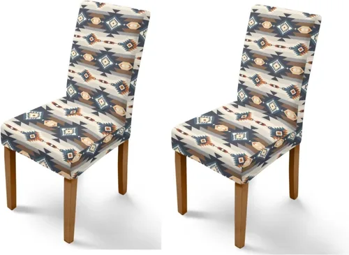 Vista 29 de Rnyleeg Juego de 1 fundas para sillas étnicas para sala de estar, sin brazos, estampado tribal azteca, elásticas, fundas protectoras para sillas