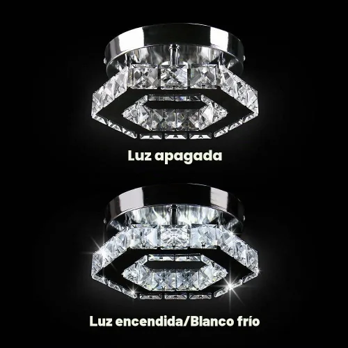 Vista 5 de Mini lámpara de techo LED de cristal, lámpara colgante moderna, semiempotrada, iluminación de techo de cristal para pasillo, escalera, cocina