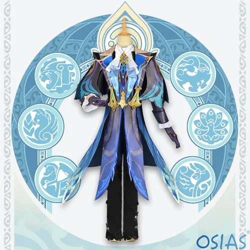 Vista 4 de OSIAS Genshin Impact Neuvillette - Disfraz de cosplay (S)