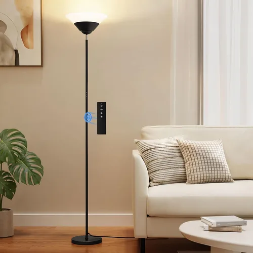 Vista 9 de SIBRILLE Lámpara de pie RGB Torchiere, lámpara de pie LED regulable de 30 W con control remoto, cambio de color, luz de esquina de 72 pulgadas