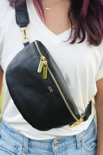 Vista 6 de Leather Fanny Pack Crossbody Bags for Women Trendy Sling Bag for Women Small Crossbody Bags for Women Vacation Essentials Handbags Crossbody Purse