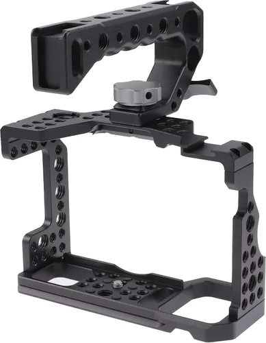 Vista 12 de Hersmay Jaula R5 R6 con mango superior, jaula de cámara de aleación de aluminio para cámaras Canon EOS R5 R6 sin espejo, Vlogging Video Shooting