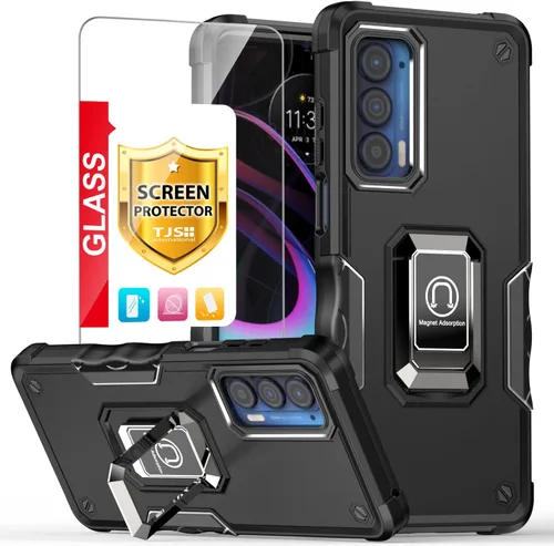 Vista 10 de TJS Funda para teléfono Motorola Moto Edge 2021, funda Moto Edge 5G UW Rojo